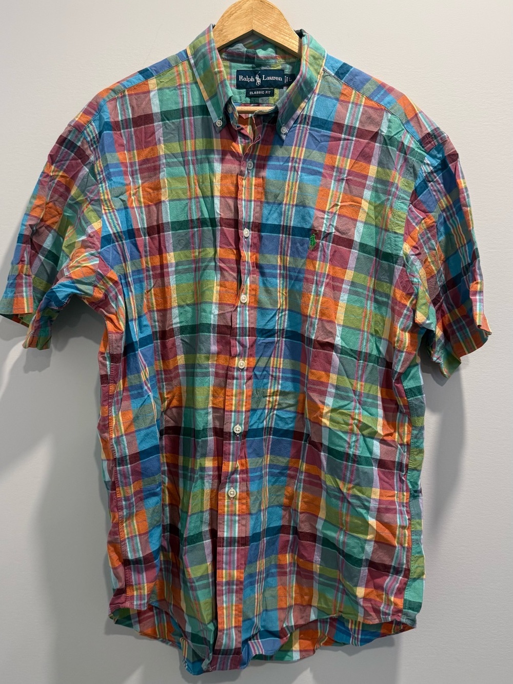 Polo Ralph Lauren Classic Fit Madras Plaid Short Sleeve Shirt.